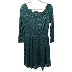 Missmay Retro Gorgeous Lace Dress Sz XL Green  3/4 Sleeve women dress